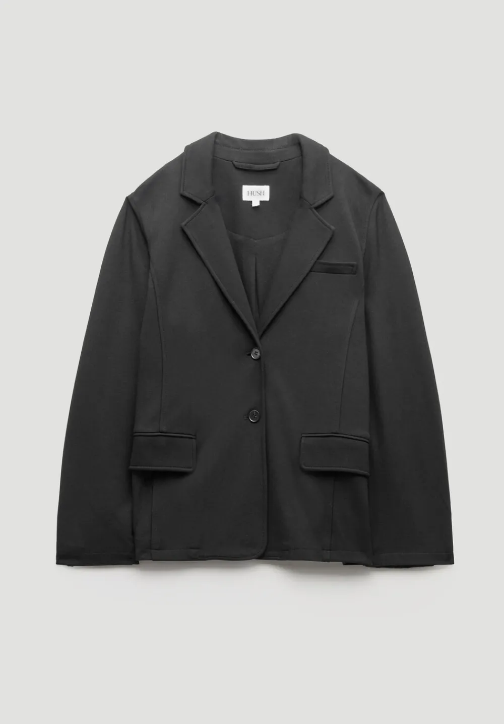 hush Jackets & Coats|Relaxed Ponte Blazer Black