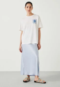 hush Skirts|Remi Satin Maxi Skirt Blue