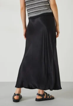 hush Skirts|Remi Satin Maxi Skirt Black
