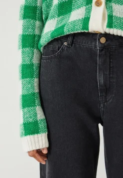 hush Jeans|Remy Straight Raw Hem Jeans Washed Black