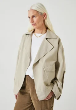 hush Jackets & Coats|Renee Relaxed Cotton Jacket Sand