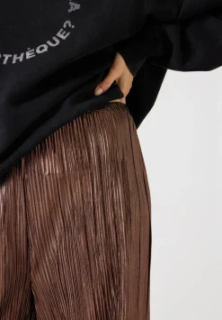 hush Trousers|Reva Pleated Wide-Leg Trousers Bronze
