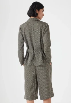hush Shirts & Blouses|Revere Collar Long Sleeve Shirt Green Mini Geo