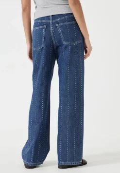 hush Jeans|Rhinestone Stripe Jeans Mid Authentic Wash