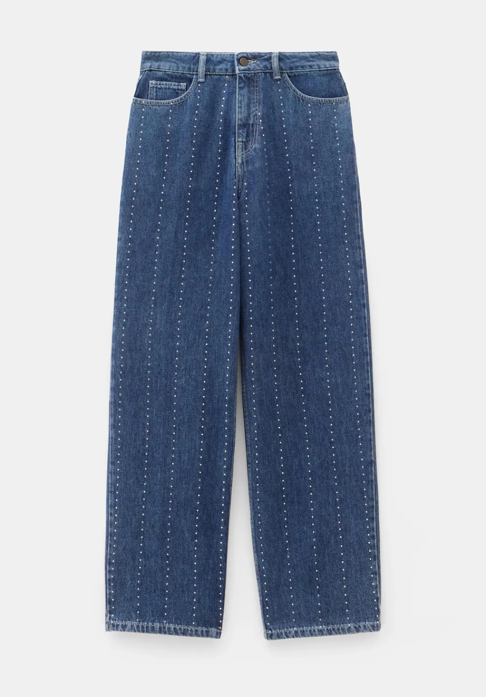 hush Jeans|Rhinestone Stripe Jeans Mid Authentic Wash