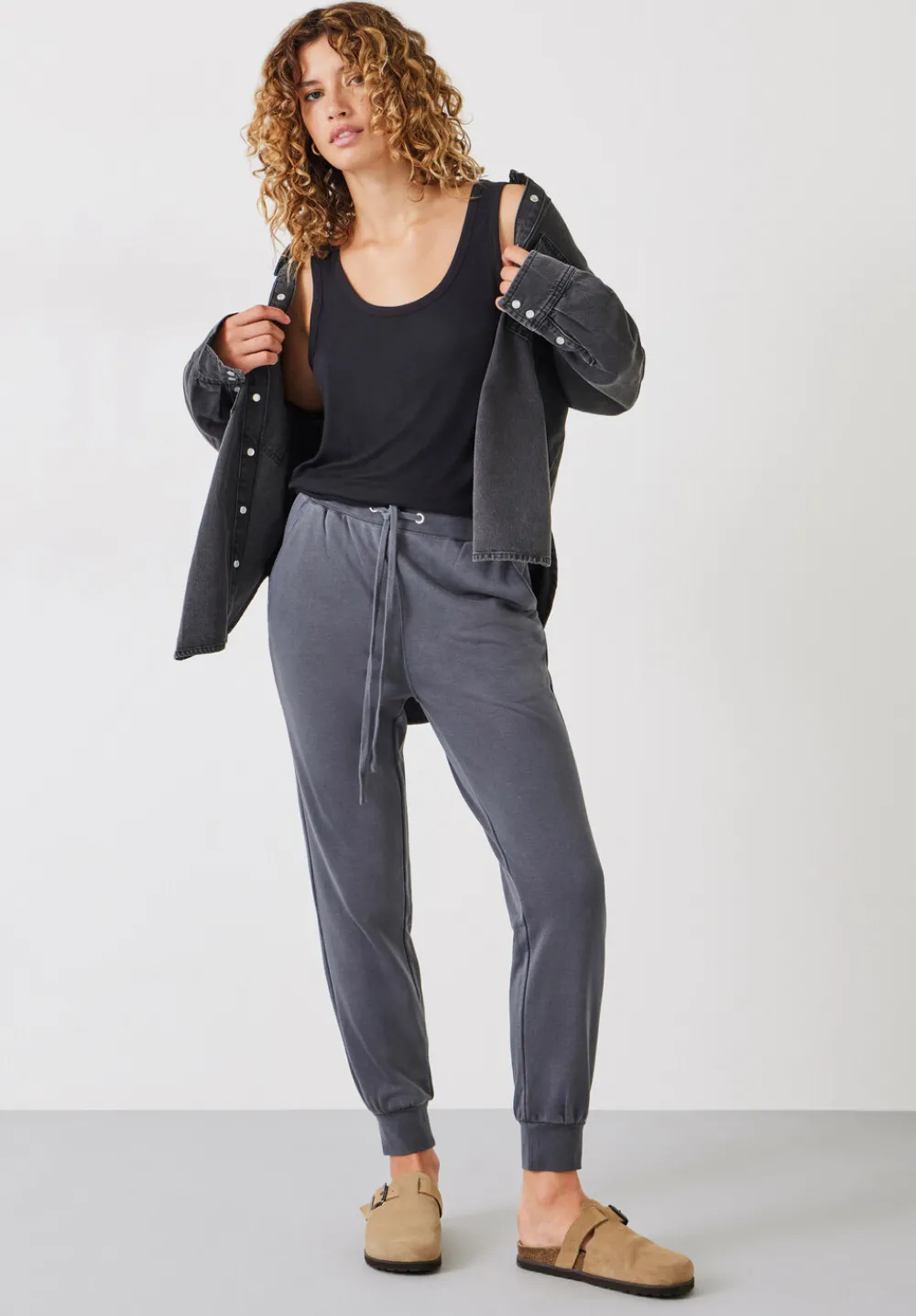 hush Tops & T-Shirts|Ribbed Scoop Vest Black