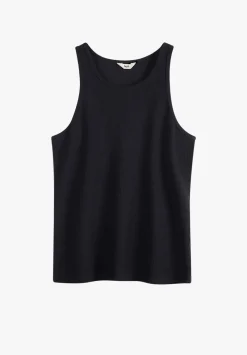 hush Tops & T-Shirts|Ribbed Scoop Vest Black