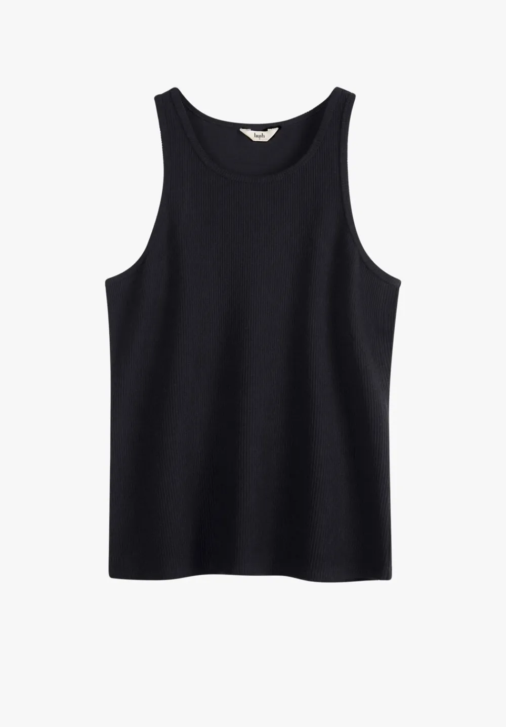 hush Tops & T-Shirts|Ribbed Scoop Vest Black
