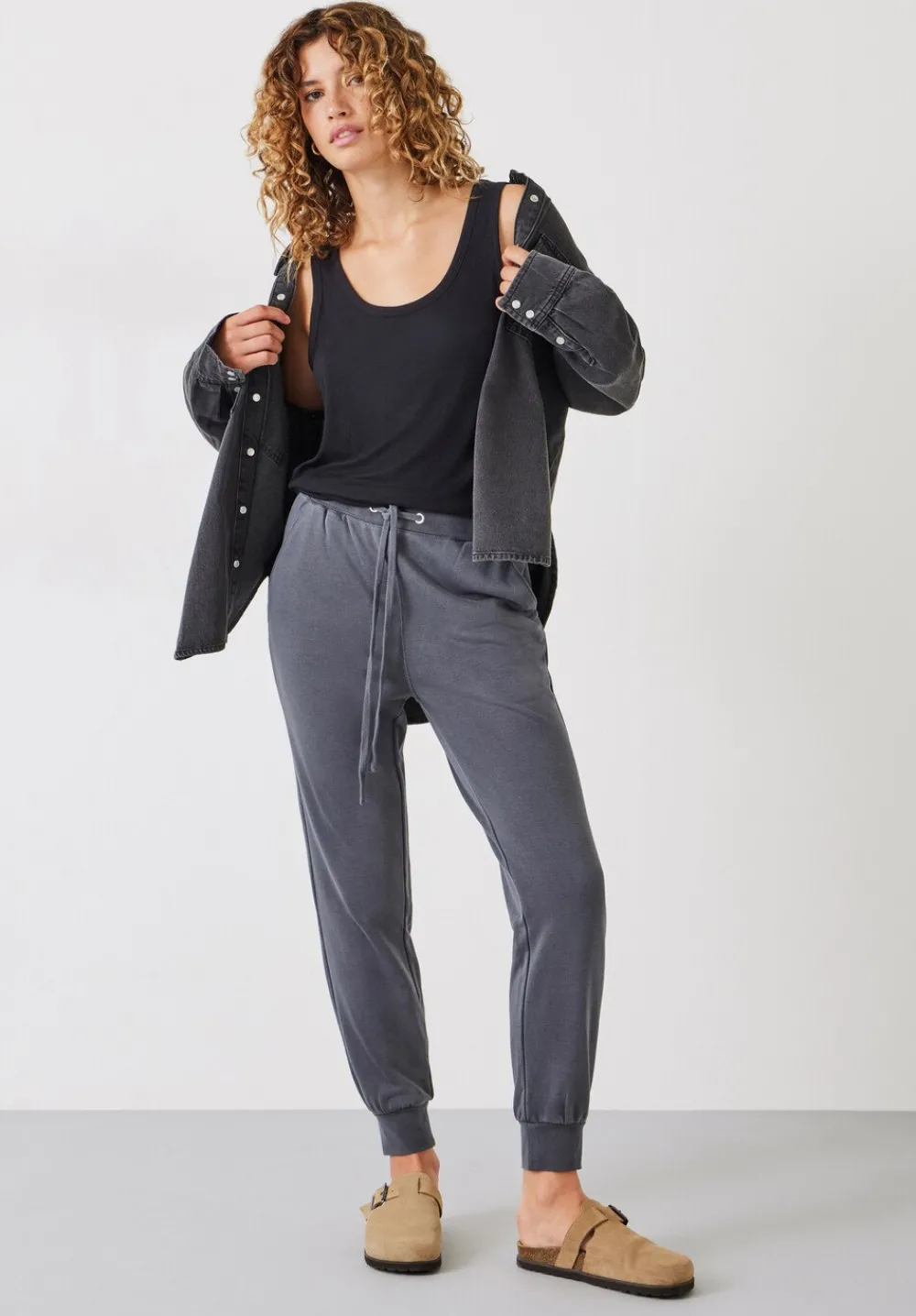 hush Tops & T-Shirts|Ribbed Scoop Vest Black
