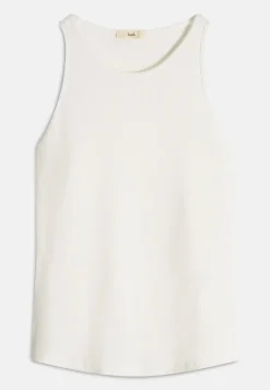 hush Tops & T-Shirts|Ribbed Scooped Vest White