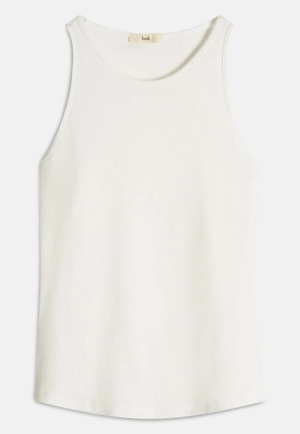 hush Tops & T-Shirts|Ribbed Scooped Vest White