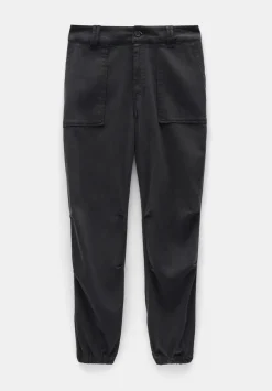 hush Trousers|Riley Washed Cargo Trousers Black