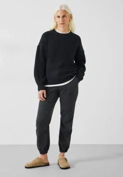 hush Trousers|Riley Washed Cargo Trousers Black