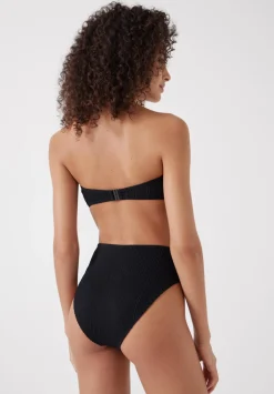 hush Swimwear & Beachwear|Ring Bandeau Crinkle Bikini Top Black