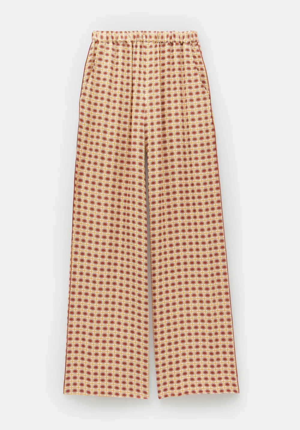 hush Trousers|Rita Printed Wide Leg Trousers Geo Sun