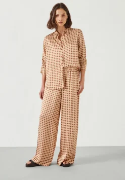 hush Trousers|Rita Printed Wide Leg Trousers Geo Sun
