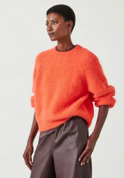 hush Jumpers & Cardigans|River Brushed Boxy Jumper Peach Orange