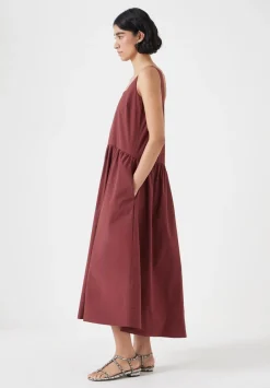 hush Dresses|Romi Technical Sleeveless Midi Ballerina Dress Port Red