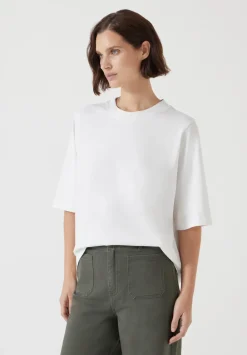 hush Tops & T-Shirts|Romina Heavyweight Cotton T-Shirt White