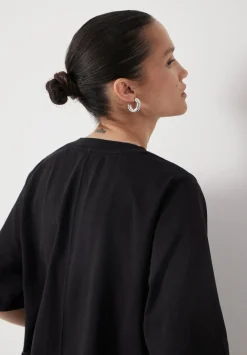 hush Tops & T-Shirts|Romina Heavyweight Cotton T-Shirt Black