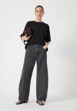 hush Tops & T-Shirts|Romina Heavyweight Cotton T-Shirt Black