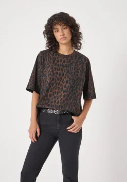 hush Tops & T-Shirts|Romina Leopard Print T-Shirt Soft Leopard