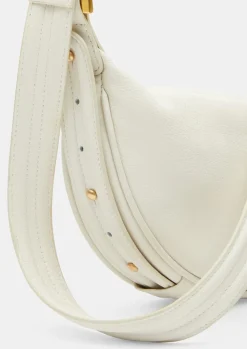 hush Bags|Rory Crescent Leather Crossbody Bag Bone