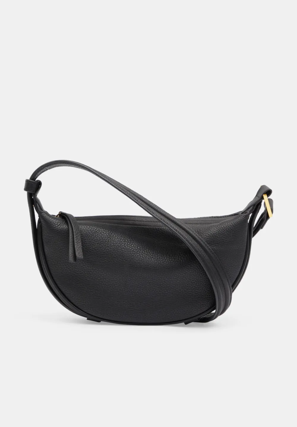 hush Bags|Rory Crescent Leather Crossbody Bag Black