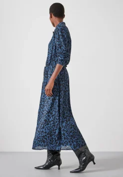 hush Jeans|Dresses|Rosey Leopard Midi Shirt Dress Navy and Black Leopard