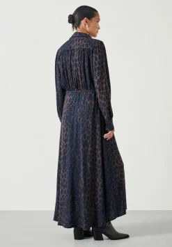 hush Dresses|Jeans|Rosey Midi Shirt Dress Brown & Black Leopard