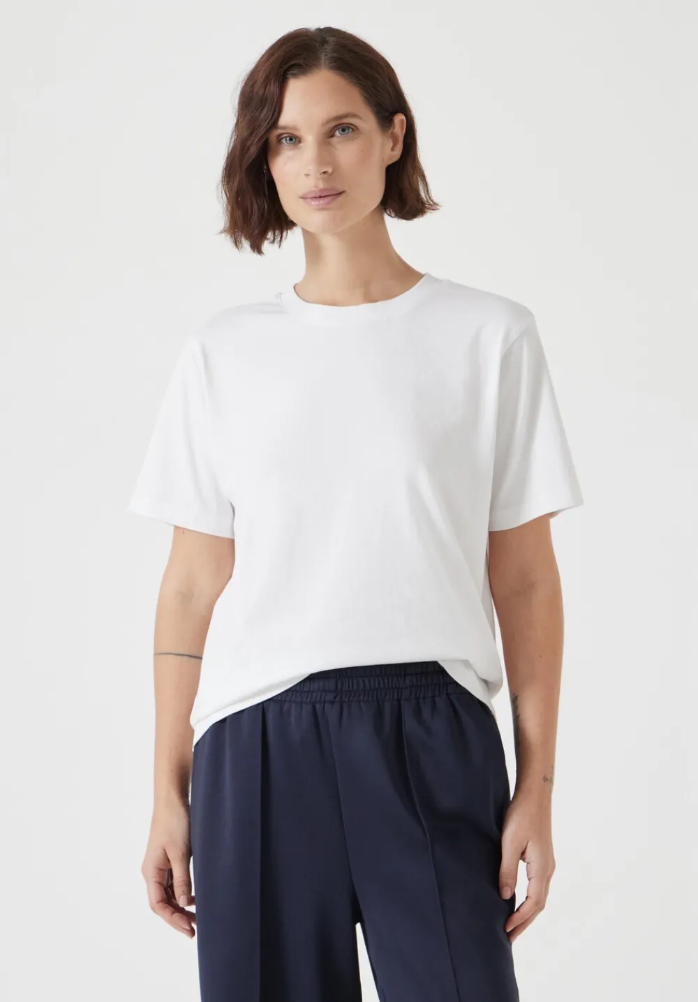 hush Tops & T-Shirts|Rosie Regular Fit Cotton T-Shirt White