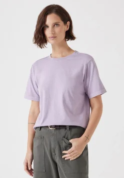 hush Tops & T-Shirts|Rosie Regular Fit Cotton T-Shirt Lilac Purple