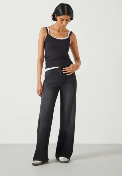 hush Jeans|Rowan Flared Jeans Washed Black