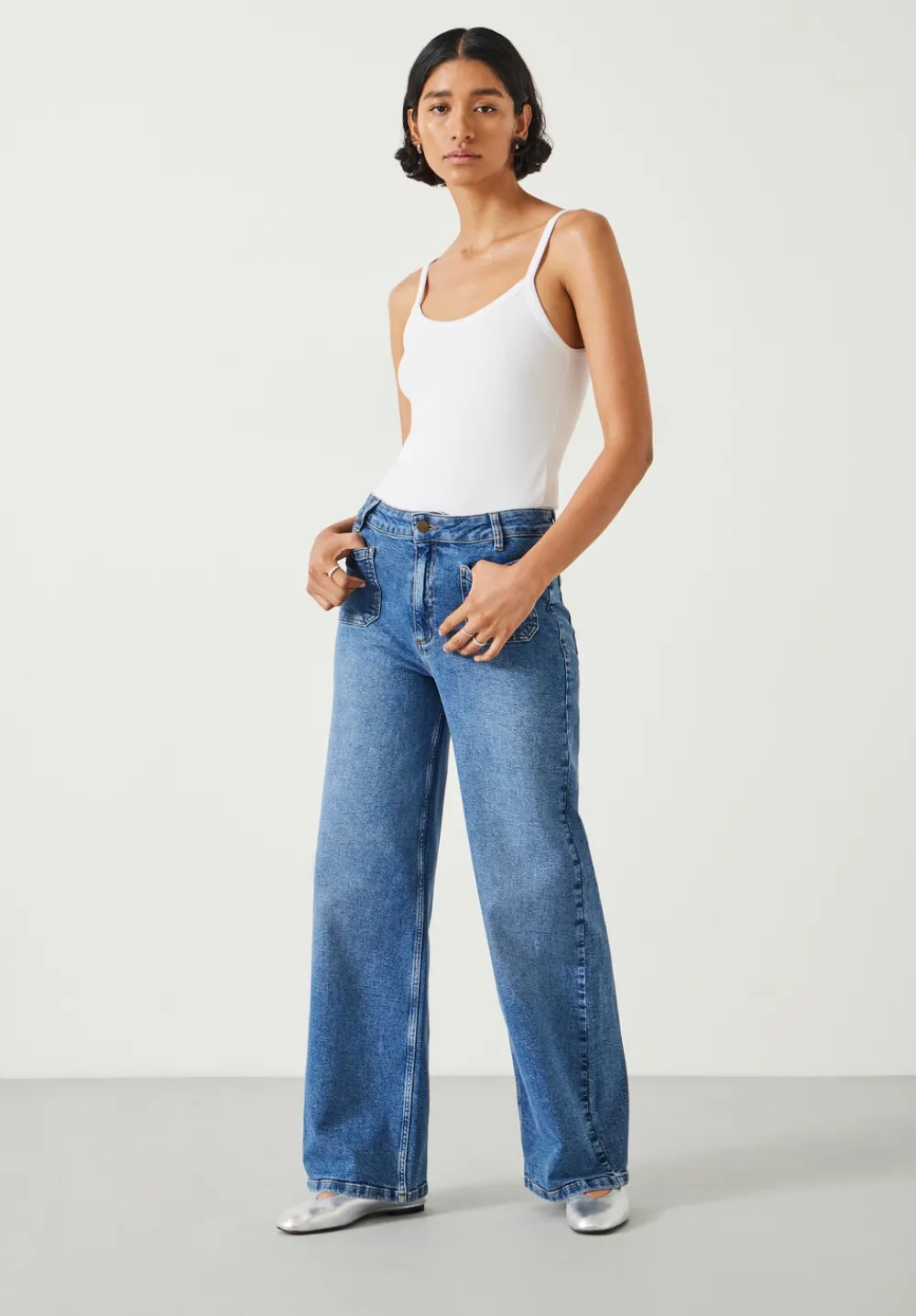 hush Jeans|Rowan Flared Jeans Mid Authentic Blue