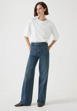 hush Jeans|Rowan Flared Jeans Green Rinse Wash