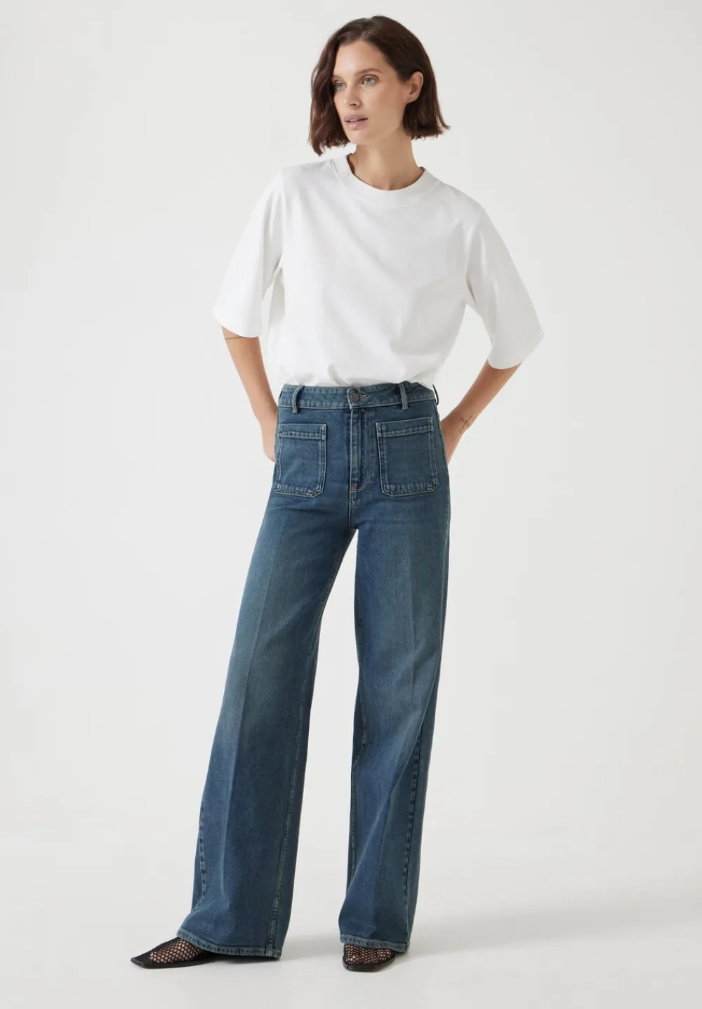 hush Jeans|Rowan Flared Jeans Green Rinse Wash