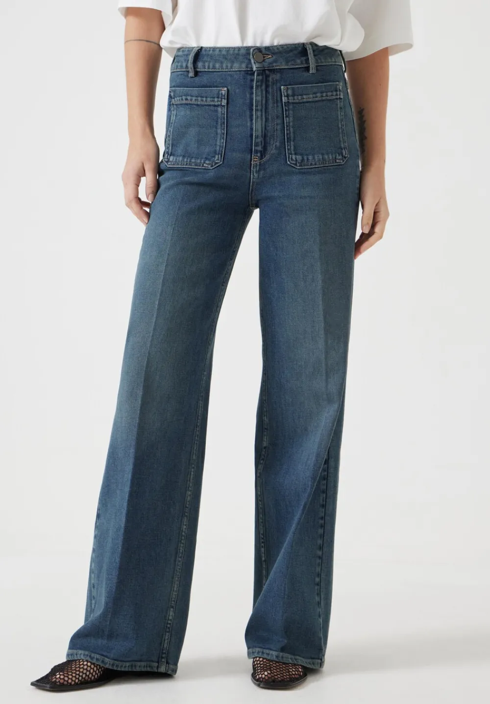 hush Jeans|Rowan Flared Jeans Green Rinse Wash