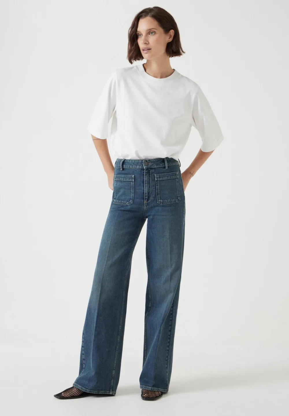 hush Jeans|Rowan Flared Jeans Green Rinse Wash