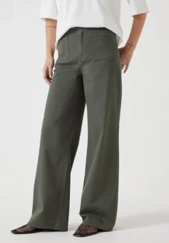 hush Trousers|Rowan Flared Trousers Khaki
