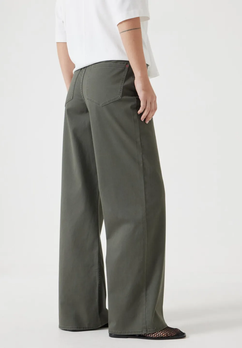 hush Trousers|Rowan Flared Trousers Khaki