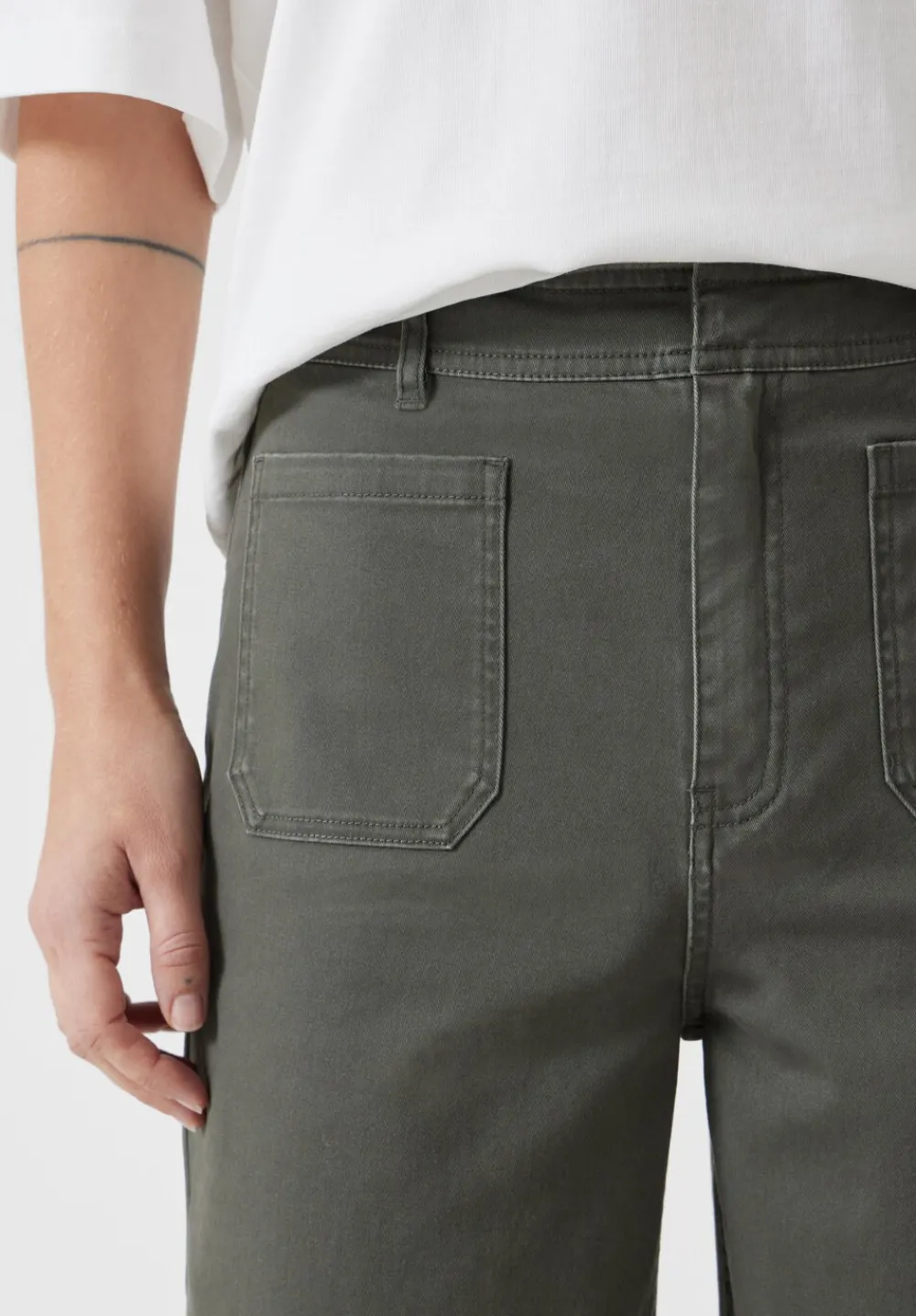 hush Trousers|Rowan Flared Trousers Khaki