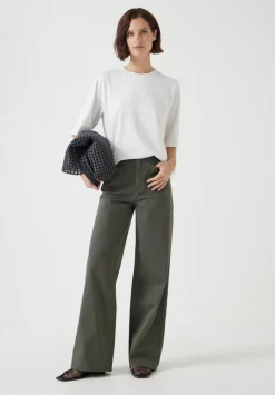 hush Trousers|Rowan Flared Trousers Khaki