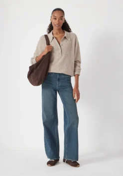 hush Jeans|Rowan Welt Pocket Flared Jeans Green Blue denim