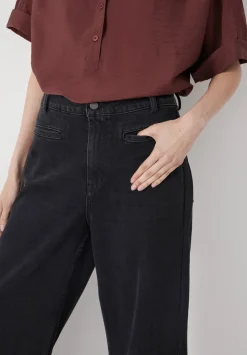 hush Jeans|Rowan Welt Pocket Flared Jeans Washed Black