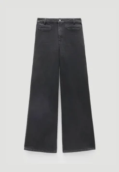 hush Jeans|Rowan Welt Pocket Flared Jeans Washed Black