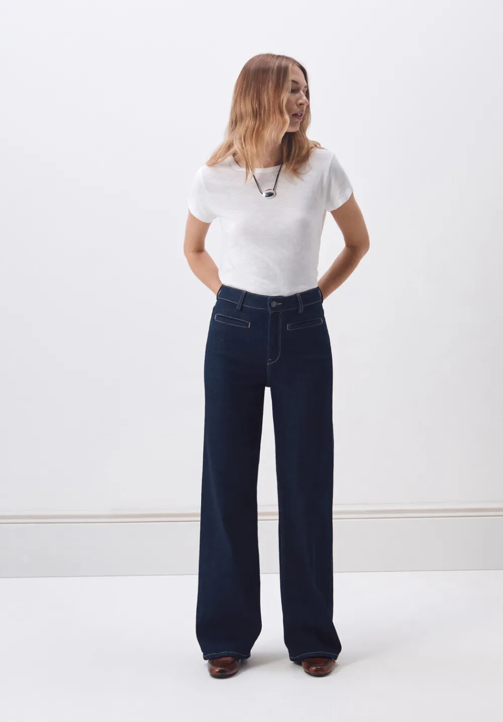 hush Jeans|Rowan Welt Pocket Flared Jeans Rinse wash