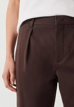 hush Trousers|Ruby Cotton Pleat Trousers Chocolate