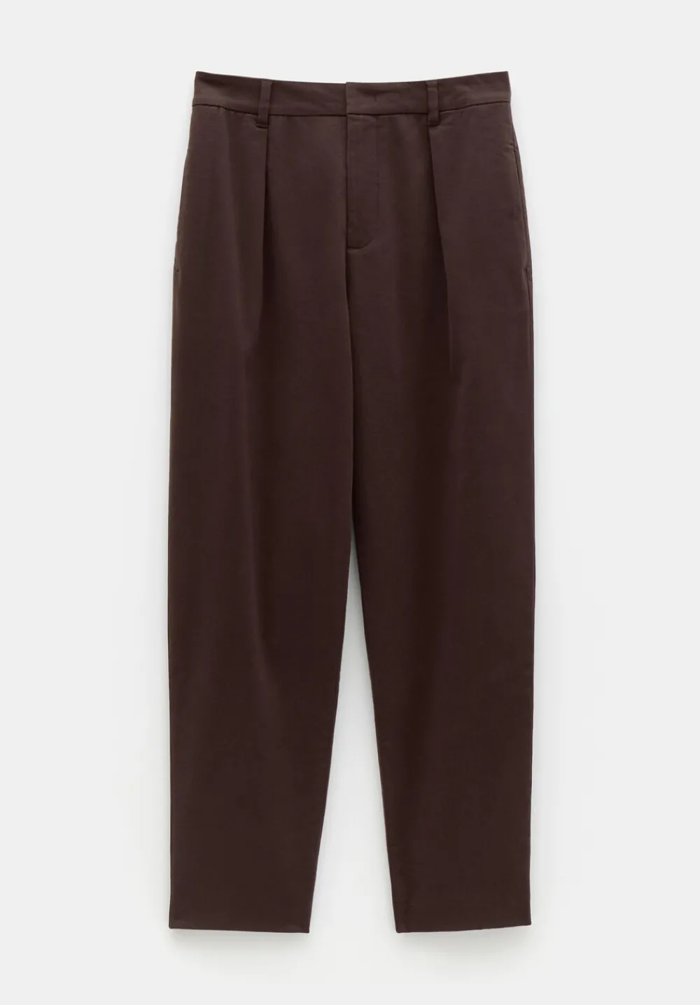 hush Trousers|Ruby Cotton Pleat Trousers Chocolate
