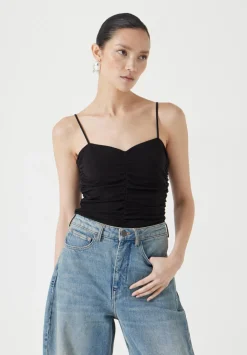 hush Tops & T-Shirts|Ruched Front Cami Black