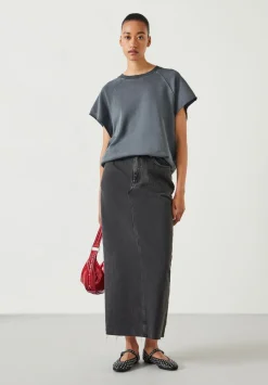 hush Skirts|Rylie Denim Maxi Skirt Washed Black